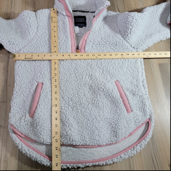 Simply Southern Grey Fleece Pullover 1/4  Zip Women's size Large - Picture 5 of 8